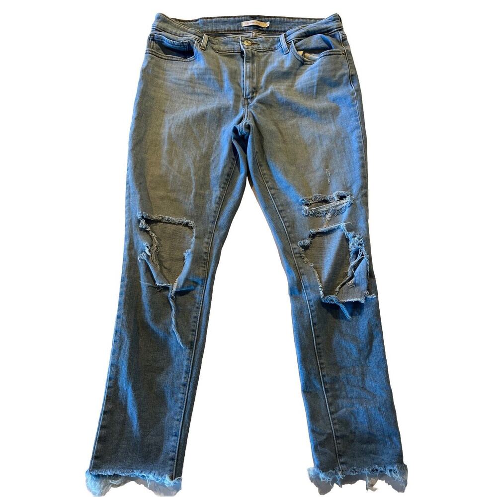 Levi’s 711 Jeans 32x27 Blue Skinny Ankle Mid Rise Stretch Med Wash Denim